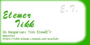 elemer tikk business card